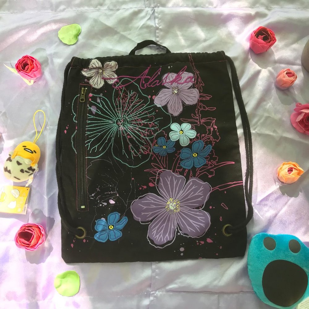 Flower stitched bag
